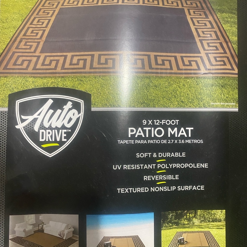 Black and Tan Patio Mat